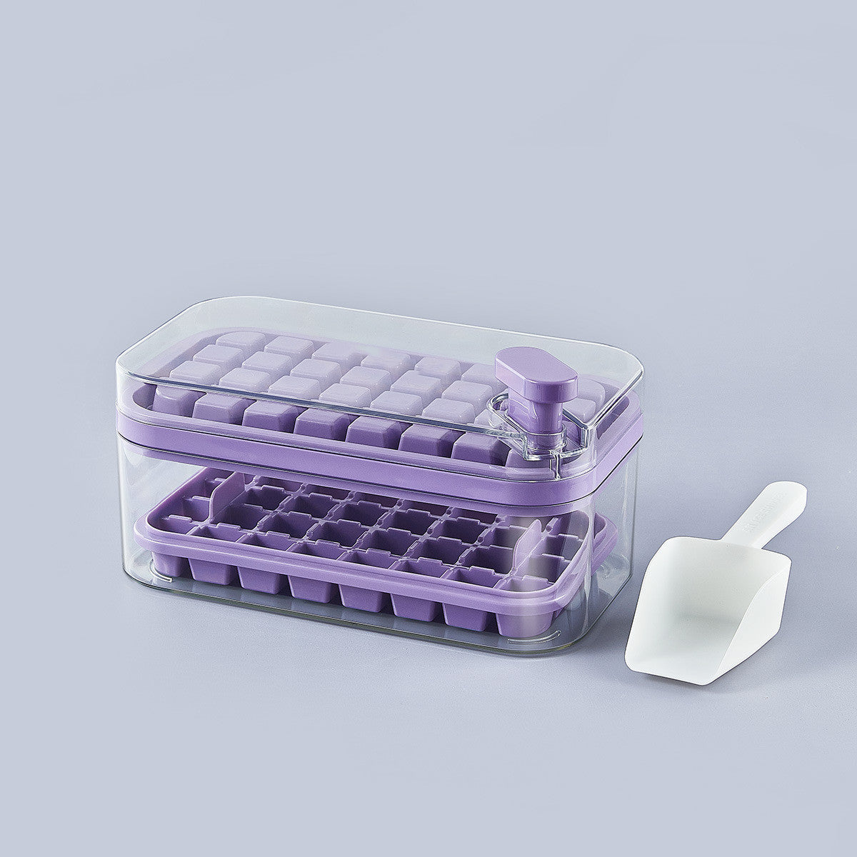 Press-Release Ice Cube Tray with Storage Bin