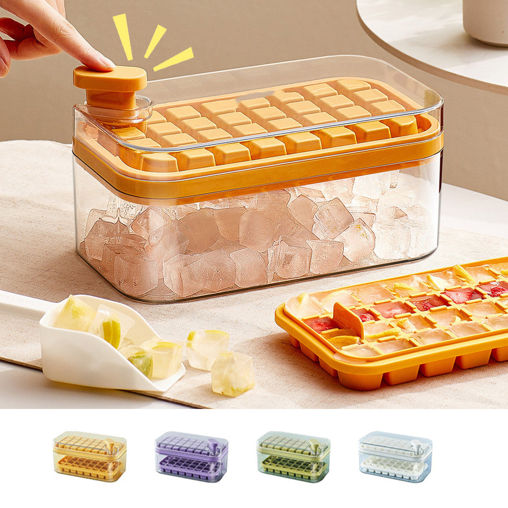 Press-Release Ice Cube Tray with Storage Bin