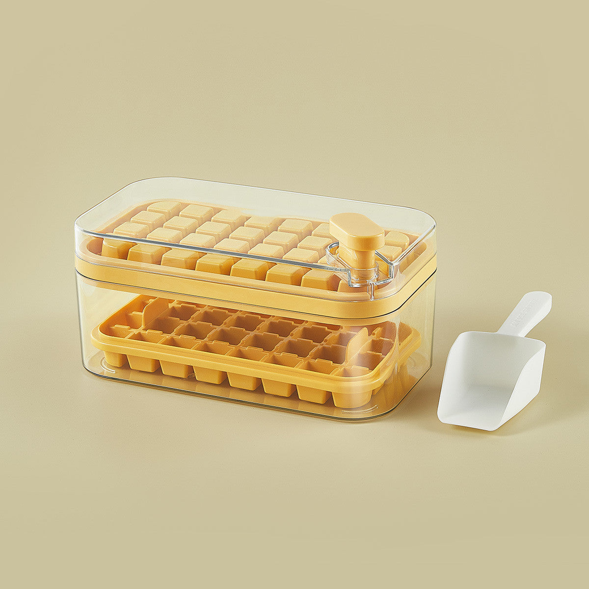 Press-Release Ice Cube Tray with Storage Bin