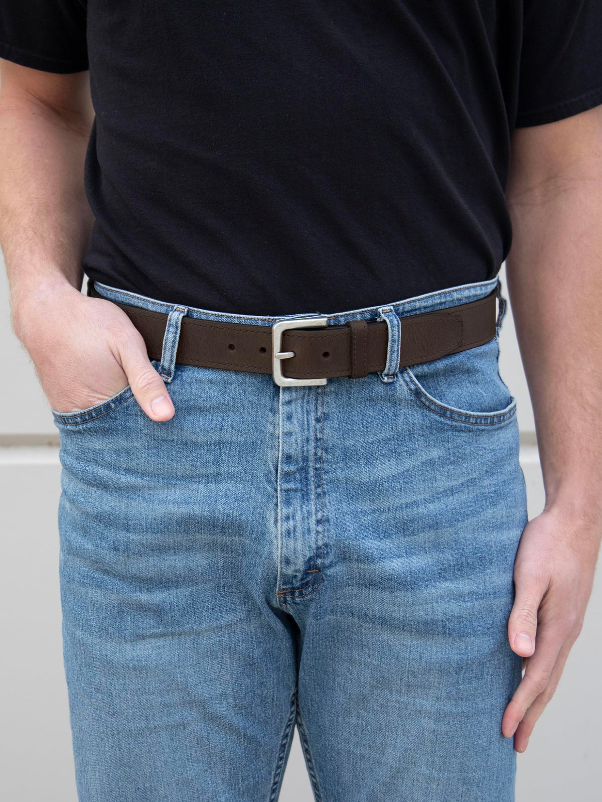 Wrangler Men's Leather Casual Dress Belt for Jeans, Brown, 36