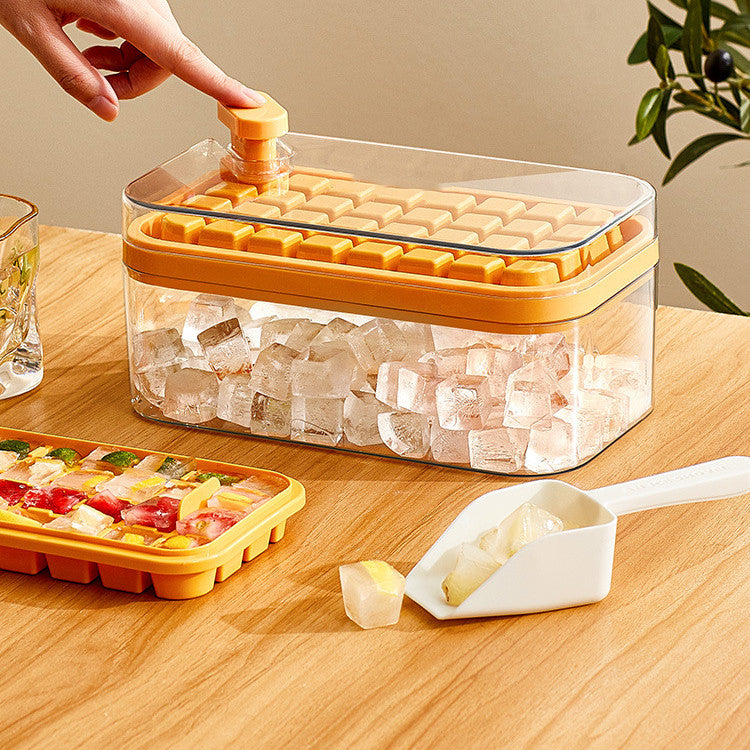 Press-Release Ice Cube Tray with Storage Bin