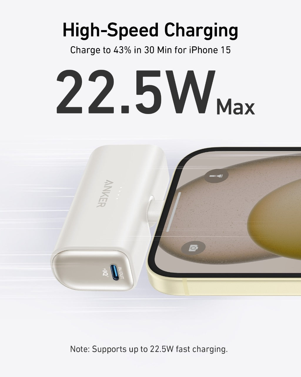 Anker Nano 5,000mAh Power Bank – 22.5W, Built-In USB-C