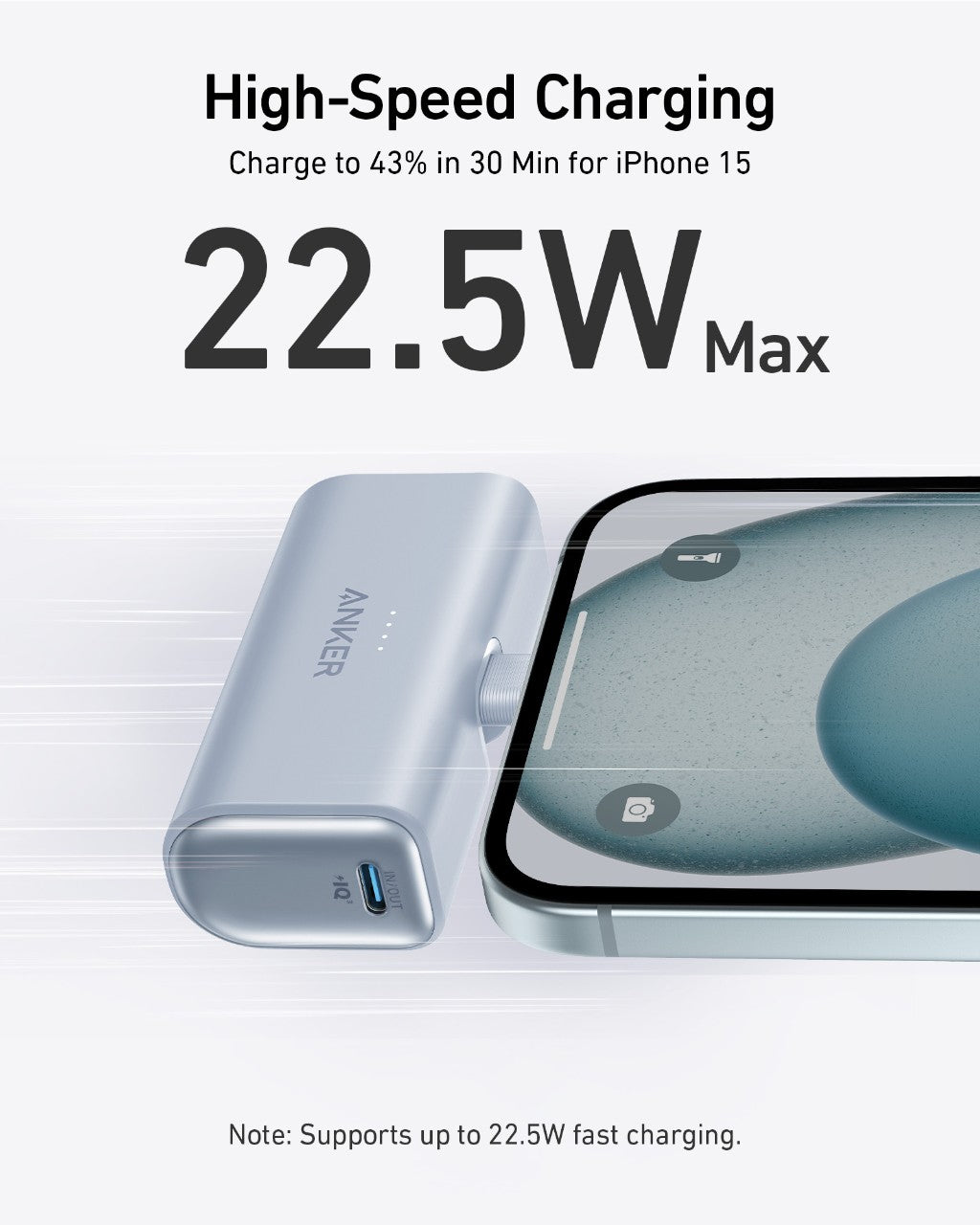 Anker Nano 5,000mAh Power Bank – 22.5W, Built-In USB-C