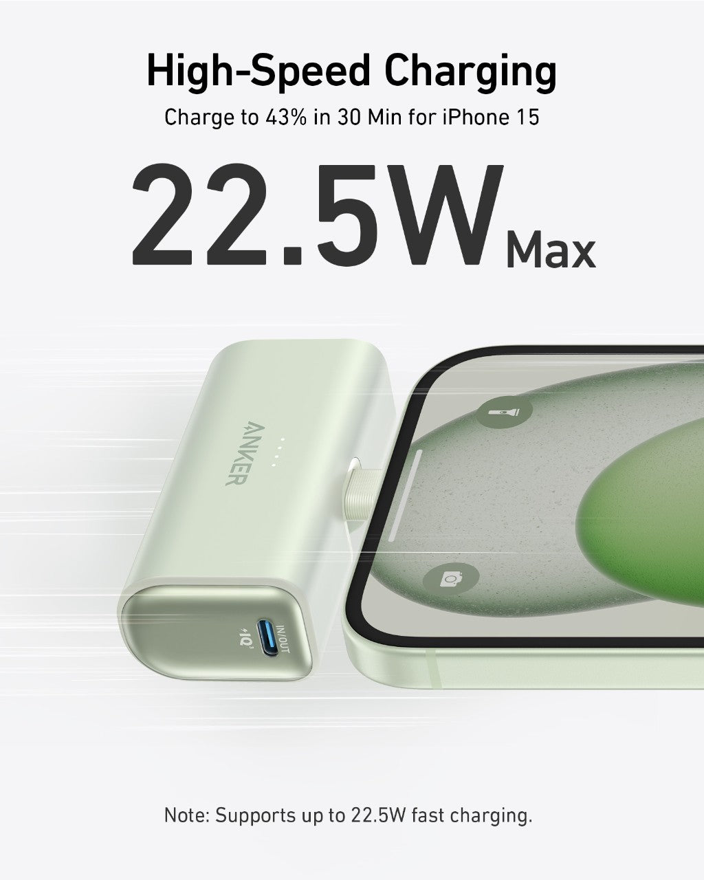 Anker Nano 5,000mAh Power Bank – 22.5W, Built-In USB-C