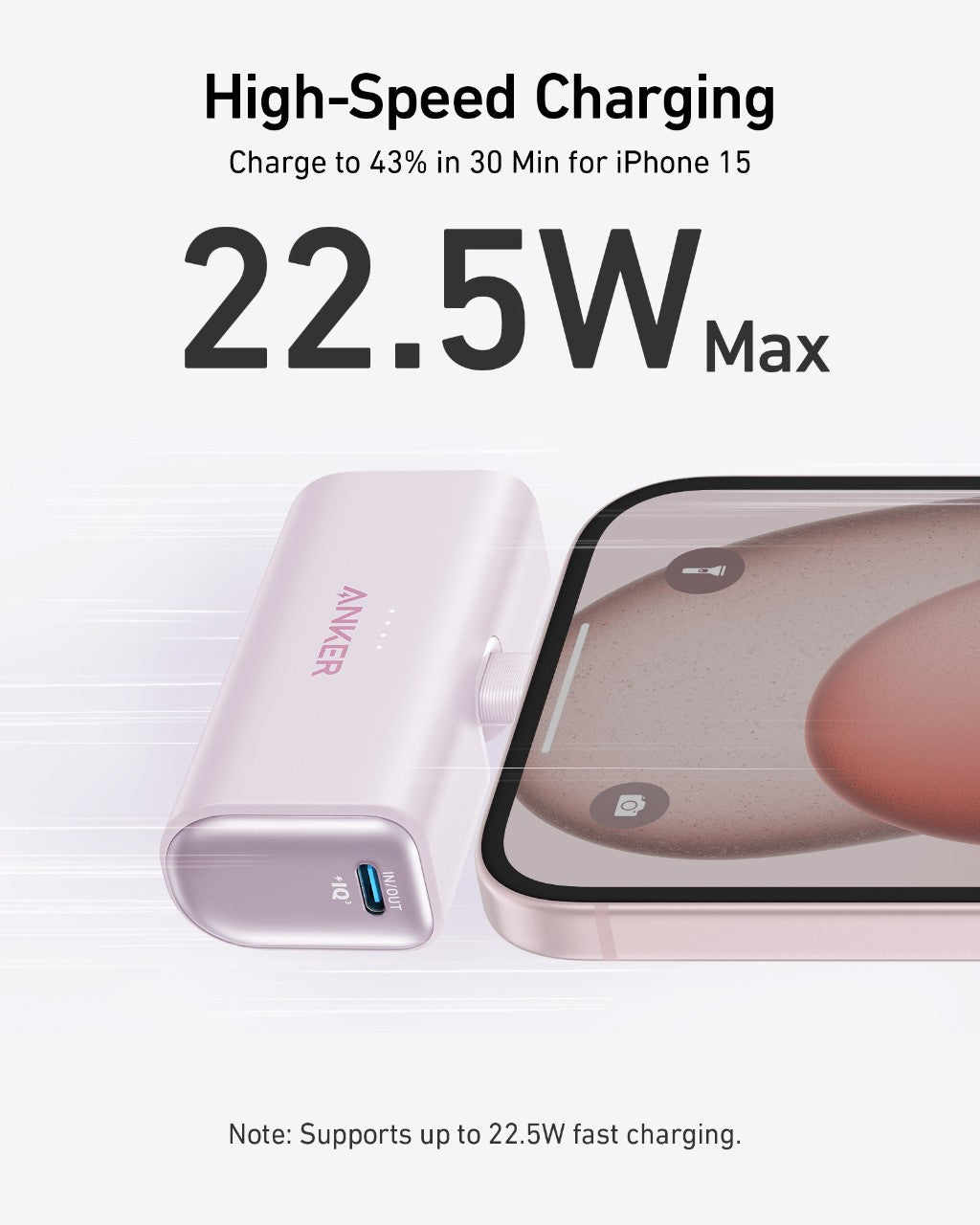 Anker Nano 5,000mAh Power Bank – 22.5W, Built-In USB-C