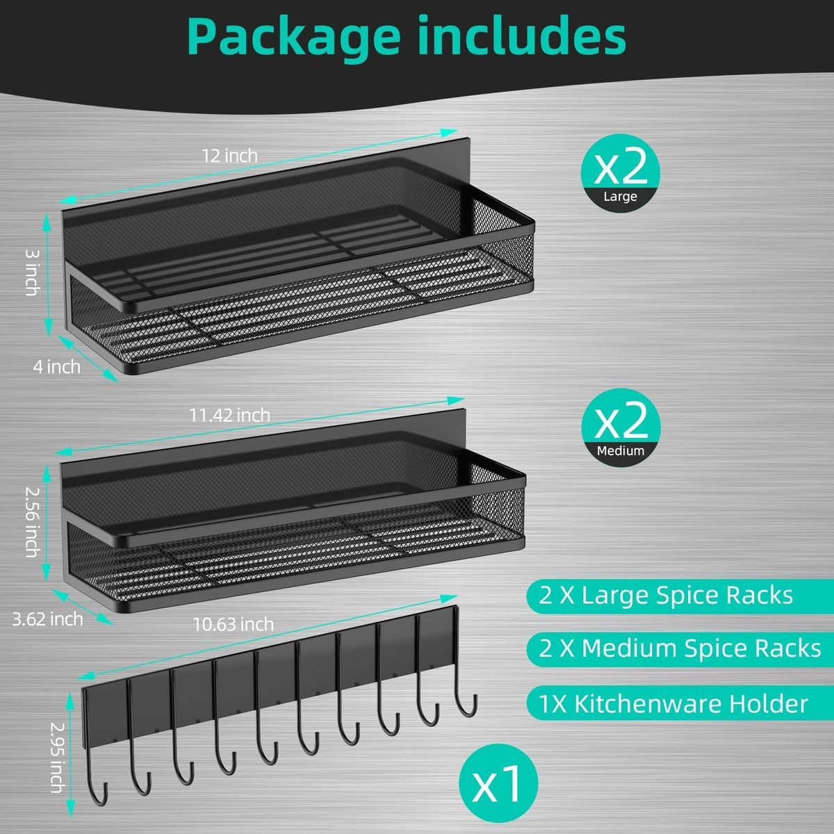 Magnetic Refrigerator Spice Rack
