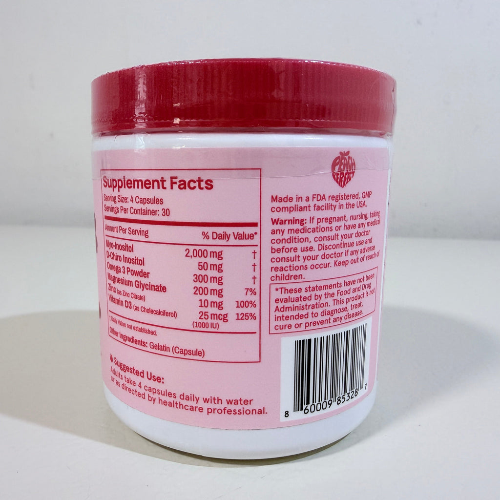 Peach Perfect Inositol Multivitamin, 120 Capsules, EXP 10/2028
