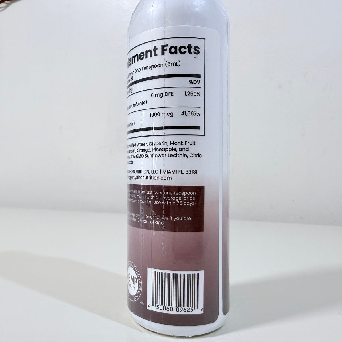 Rho Nutrition Liposomal Methylfolate + B12, 6 fl oz, BB 02/2028