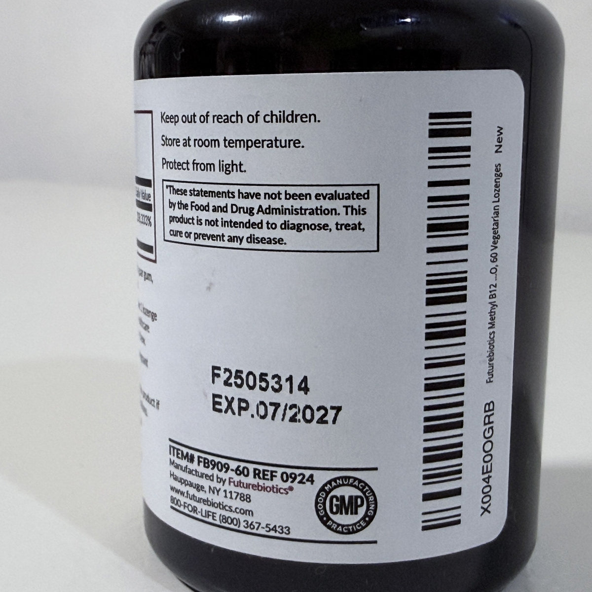 Futurebiotics Methyl B-12 5000 mcg, Cherry, 60 Lozenges, Exp 07/2027