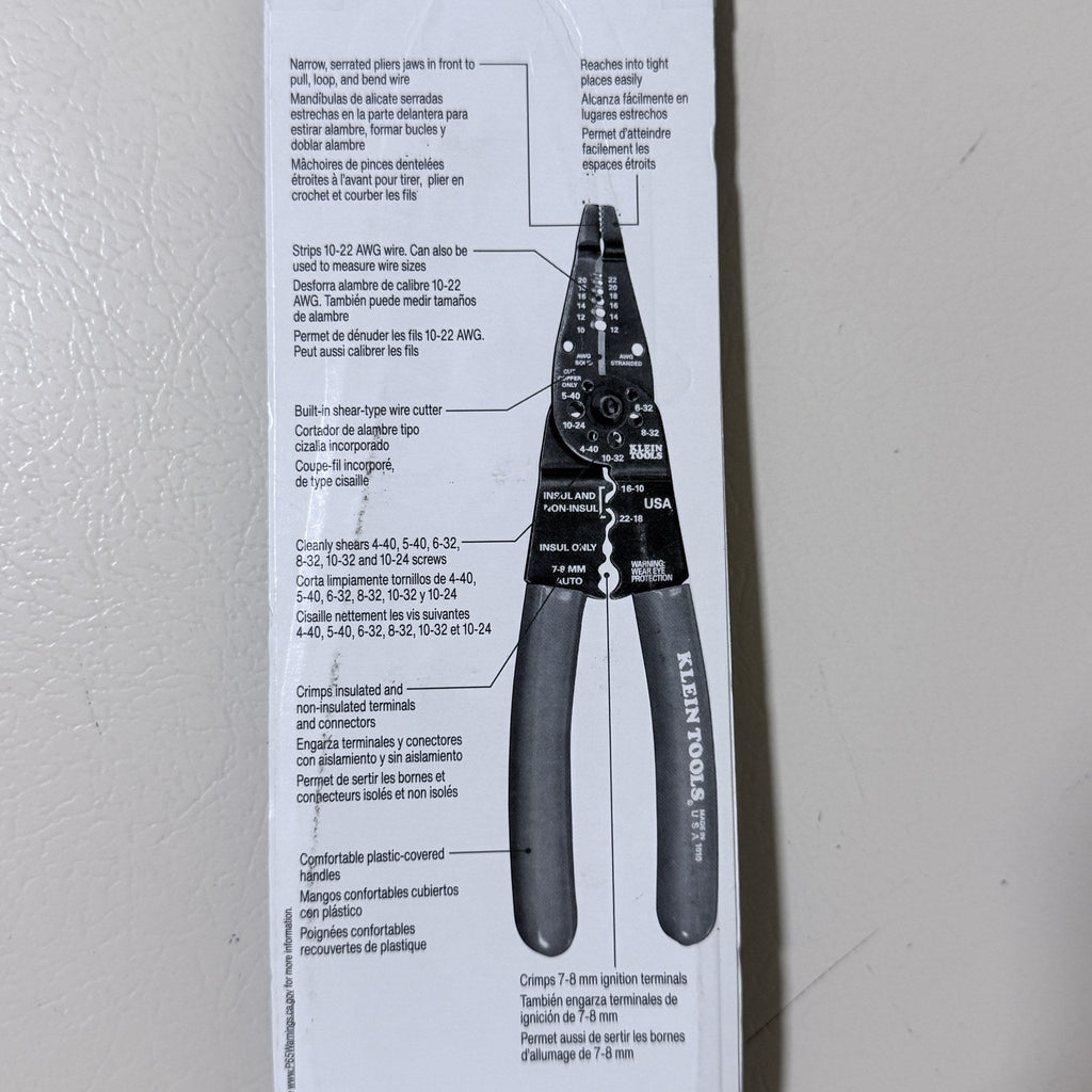 Klein Tools 1010 Long-Nose Multi-Purpose Tool, Wire Stripper Crimper