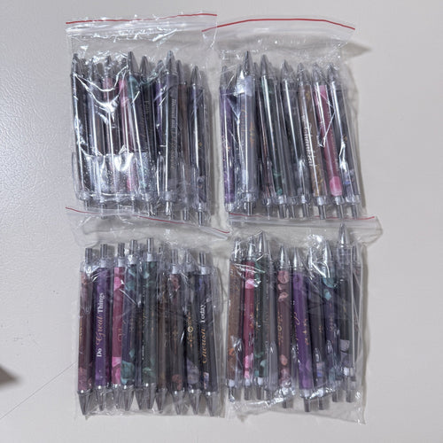 10 Christian Bible Verse Ballpoint Pens, Stone Design, Gift Box
