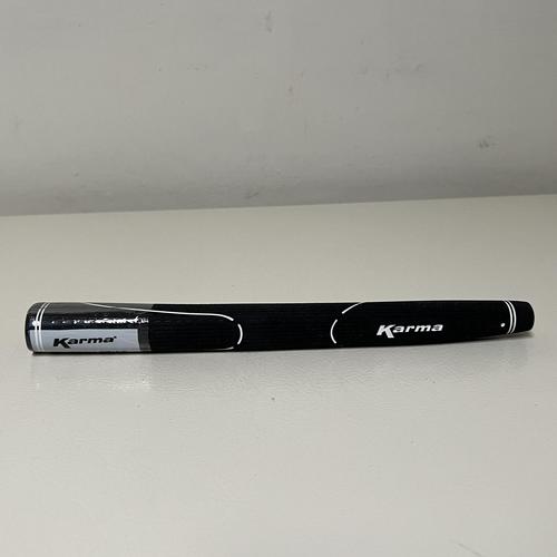 Karma Velour Standard Putter Grip, Black with White Logo