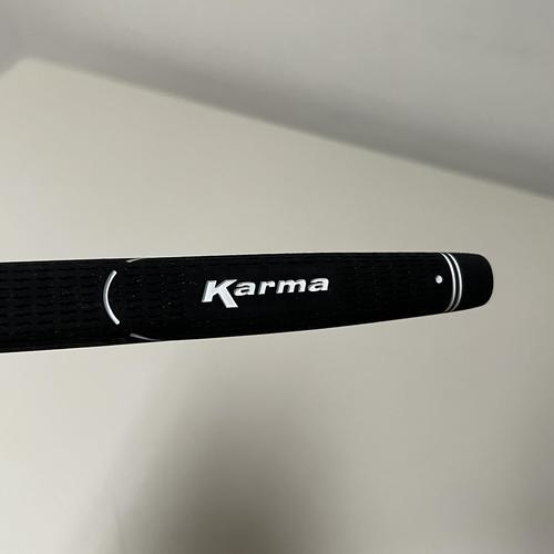 Karma Velour Standard Putter Grip, Black with White Logo