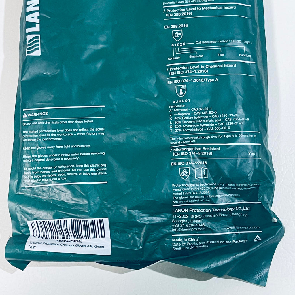 LANON V146 18 in Nitrile Chemical Resistant Gloves, XXL, 2 Pack