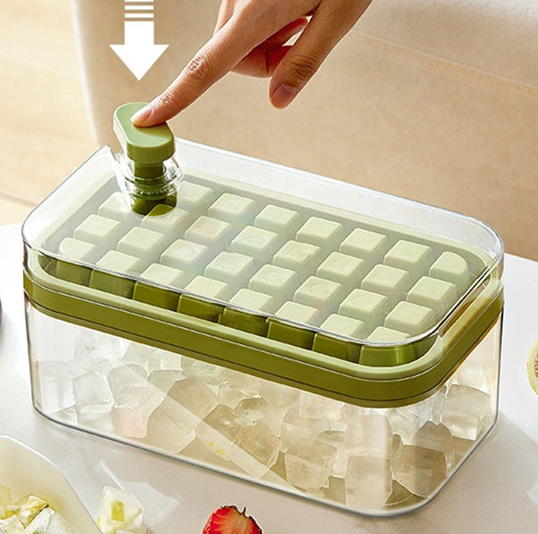 Press-Release Ice Cube Tray with Storage Bin