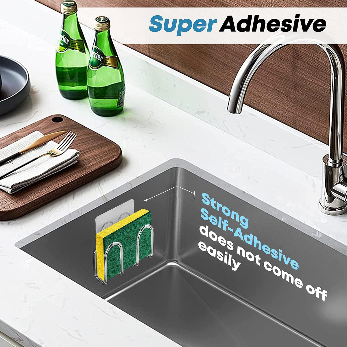 Adhesive Stainless Steel Sink Caddy