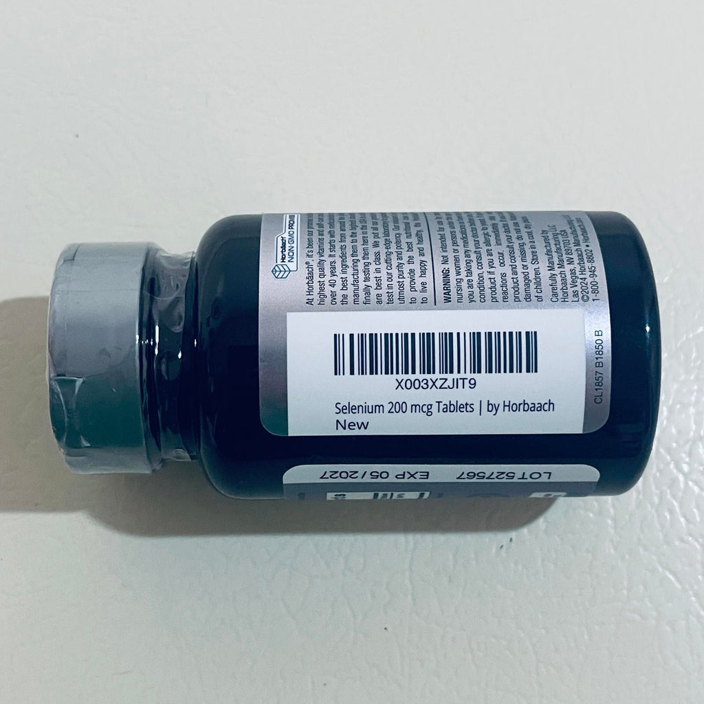 Horbaach Selenium 200 mcg Dietary Supplement, 120 Tablets EXP 5/2027