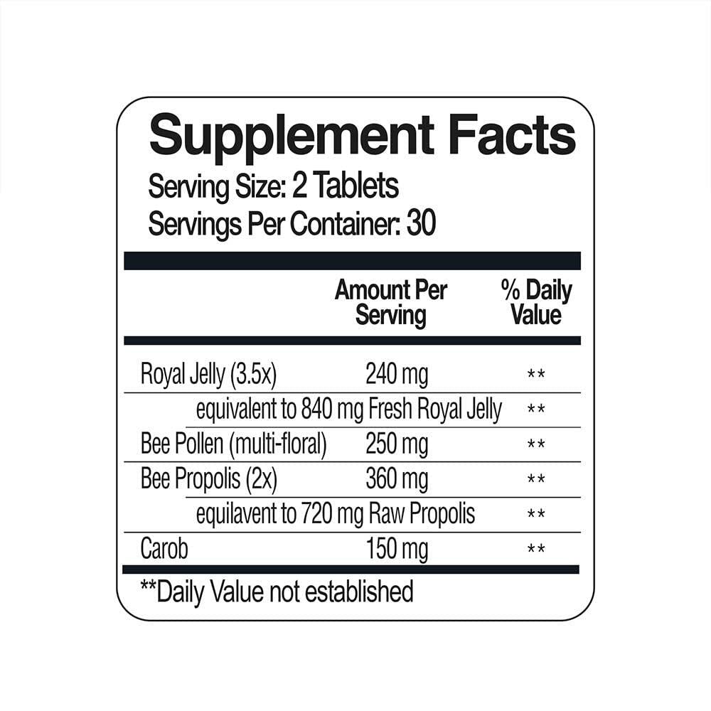 Bee and You Royal Jelly Tablets, Propolis & Bee Pollen, 60ct EXP 12/26
