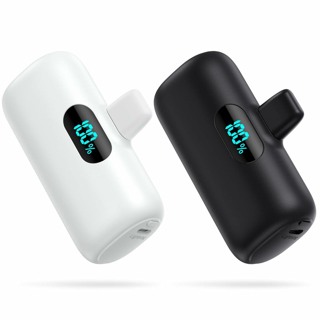 2-Pack Small Portable Charger for iPhone, 5000mAh PD Power Bank