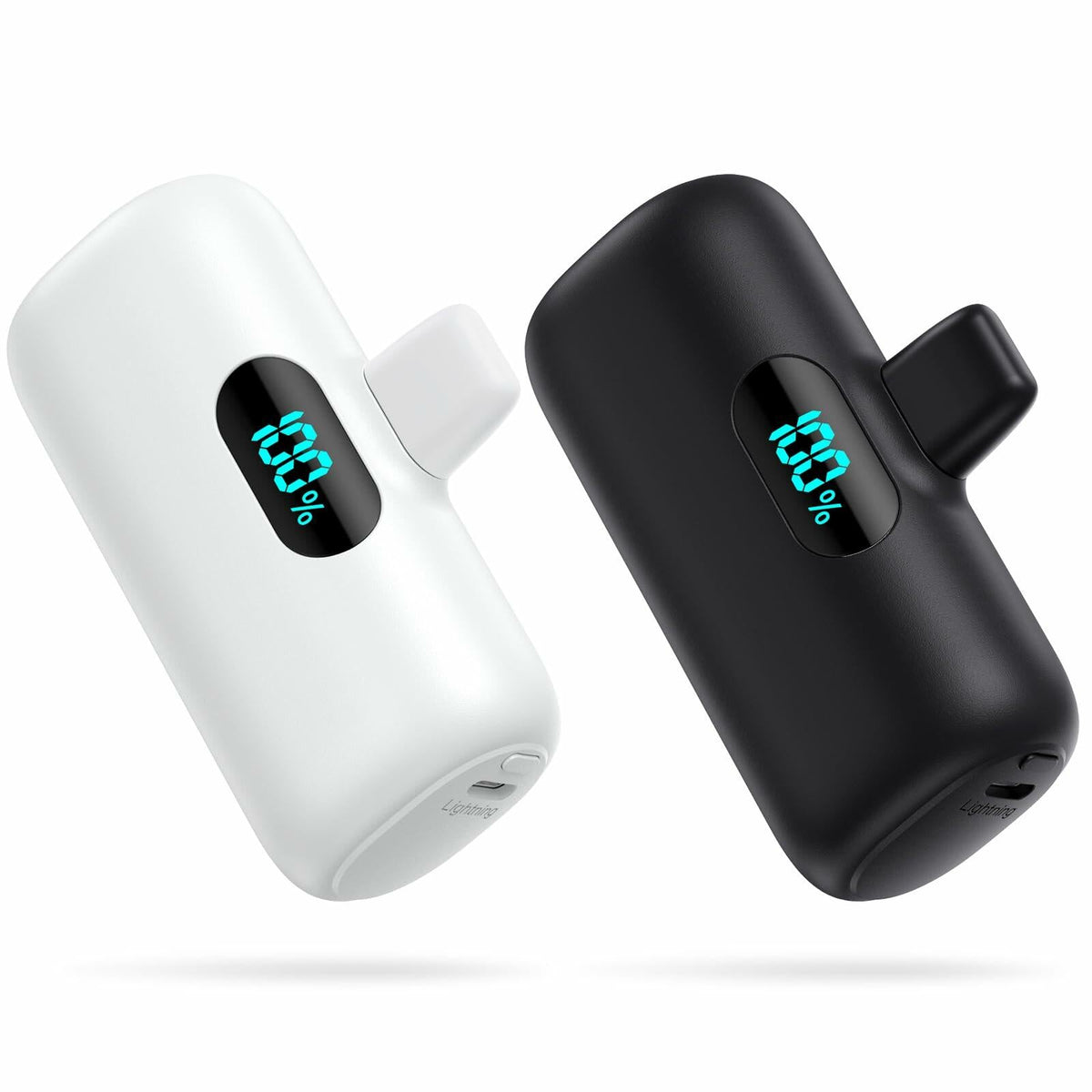 2-Pack Small Portable Charger for iPhone, 5000mAh PD Power Bank