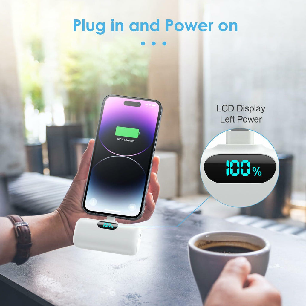 2-Pack Small Portable Charger for iPhone, 5000mAh PD Power Bank