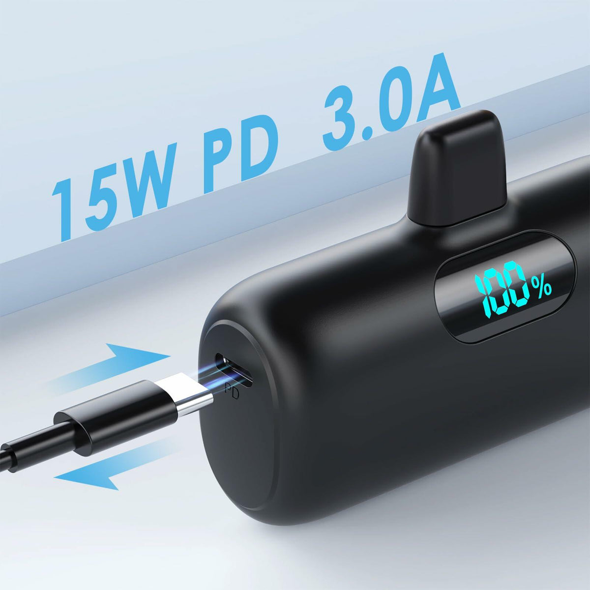 2-Pack Small Portable Charger for iPhone, 5000mAh PD Power Bank
